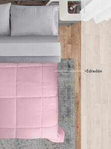 Edredón Duvet Matrimonial Dos Vistas Suave Acolchonado - Rosa Pálido - Ver 7