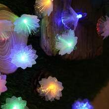 仿真花彩灯10/40 LED光纤花灯串室内外庭院装饰灯适用于母亲节、情人节、周年纪念、圣诞节婚礼装饰（带电池） - Colorful lamp - 查看 7