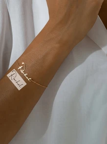 1 buc. Brățări cu nume personalizate pentru femei Brățară cu nume de fonturi în stil artistic personalizat Femei Bijuterii pentru fete Oțel inoxidabil Culoare aur Plăcuță personalizată Brățară cu lanț reglabil Cadou de Ziua Îndrăgostiților Cadouri unice de aniversare