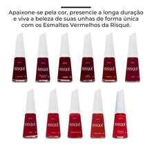 Kit Esmalte Risque Atacado Manicure 11 Cores Tons Vermelho Festa Junina