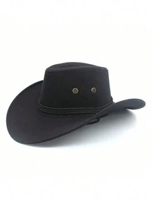 Pălărie de soare occidentală, accesorii stea cu șase colțuri din bronz, pălărie de cowboy vintage de vest, pălărie moale, pălărie de petrecere în aer liber, pălărie de cowboy de bar 1 bucată Halloween