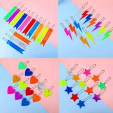 Reflective Ribbon Charm, Student Backpack Decor, Bicycle Reflector, Pentagram & Heart Shape - Multicolor - View 2