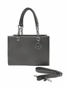 Bolsos tote para mujer MILANO, de piel de PU, minimalista, de lujo discreto, de moda, de negocios casuales, de unicolor, de alta capacidad, grandes para trabajo, viajes, citas, con decoración de cadena, de alta calidad, de gran capacidad, 34cm*14cm*25cm