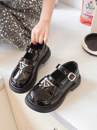 1 Pair Girls Mary Jane Shoes, Children Fashion Elegant Solid Color Flats, Breathable Lightweight Non-Slip Dress Shoes, Suitable For Performance, Party, Spring Summer Autumn