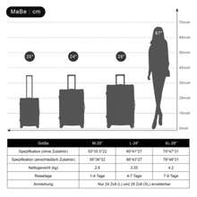 okwish Hard Shell Travel Suitcase ABS Material Hard Shell Suitcase TSA, 4 Wheels M-23*56*22cm L-66*43*27 Cm XL-76*48*31cm(Including Drawbar) - Black - View 4