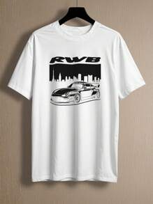T-Shirt Sport Car  911 RWB Rauh-Welt Ref 4124 Fluxo FX - Blanco - Ver 1