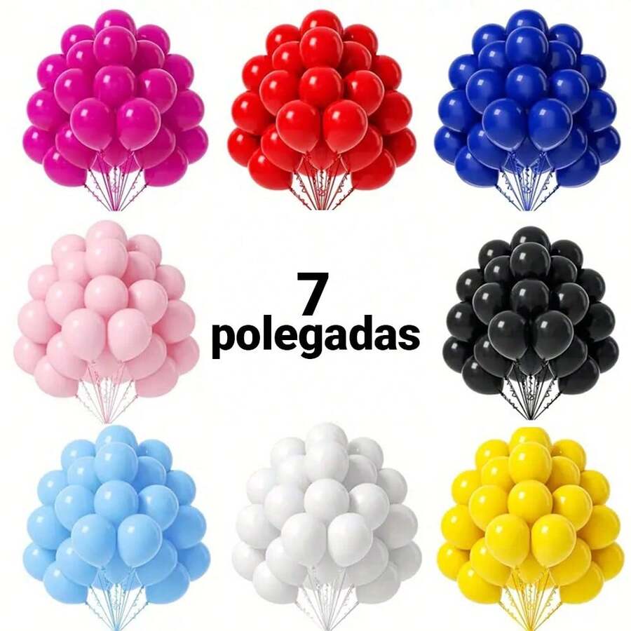 Colorful Balloon Balloon 7 Inches Various Colors Premium Resistant Balloon 50 Units - 淺粉紅色 - 查看 1