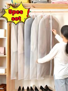 5 件 PEVA 服装拉链罩简易透明服装防尘罩，适用于家庭使用学校整理袋教师储物袋抽屉衣柜整理器壁橱储物绗缝袋床下整理盒隔断衣服垃圾袋内衣衣服返校用，可折叠 6/7/11 格，包装必需品，衣物收纳罩抽屉/衣柜整理器/壁橱储物/绗缝袋床下整理盒/隔断衣服垃圾袋家用卧室/返校/宿舍/内衣/包装必需品/衣物收纳罩衣服整理器壁橱整理器组织和存储整理器存储容器组织和存储整理器存储容器用于壁橱存储悬挂衣服连衣裙衬衫外套用于壁橱存储 - 白色 - 查看 8