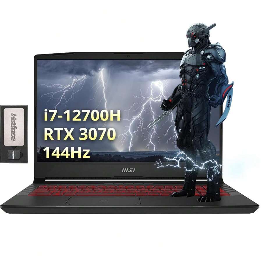 MSI Pulse GL66 15.6" FHD 144Hz Gaming Laptop, 12th Gen Intel I7-12700H, NVIDIA GeForce RTX 3070 8G,  Up To 64GB RAM, Up To 4TB PCIe SSD, RGB Backlit Keyboard, Win 11 Pro, Black, 128GB Docking Station Set - 黑色 - 查看 1