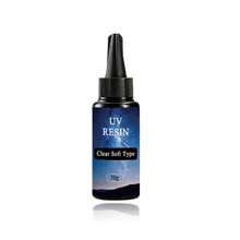 Cola macia transparente de resina UV 30g/100g. Baixo odor, anti-amarelecimento, alta definição. Adequado para fundição de resina DIY, fabricação de joias, artesãos