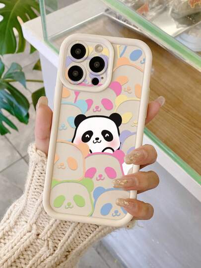 熊猫图案手机壳，精准开孔设计，保护摄像头镜头，兼容苹果 11 Pro Max/12 Pro Max/13 Pro Max/14 Pro Max/15 Pro Max/16 Plus/16 Pro Max，兼容红米、OPPO、Realme、vivo、Infinix、荣耀、摩托罗拉、一加等品牌手机，国际版，非国内版。