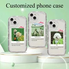 1 pieza Funda de teléfono de material TPU transparente y suave, con protección de cobertura completa, compatible con Apple iPhone 15/15Pro/15 Pro Max/Plus. Personalizable con fotos, imágenes, regalos de cumpleaños, regalos de aniversario, ideal para regalos personalizados para él/ella, familiares, amigos, novio/novia, la mejor opción para fundas de teléfono personalizadas.
