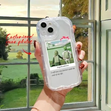 1 pieza Funda de teléfono de material TPU transparente y suave, con protección de cobertura completa, compatible con Apple iPhone 15/15Pro/15 Pro Max/Plus. Personalizable con fotos, imágenes, regalos de cumpleaños, regalos de aniversario, ideal para regalos personalizados para él/ella, familiares, amigos, novio/novia, la mejor opción para fundas de teléfono personalizadas.