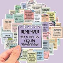 Bộ 50 Miếng Dán Văn Bản Tiếng Anh Khuyến Khích Bản Thân Để Trang Trí Cá Nhân Trên Đàn Guitar, Sổ Tay, Hành Lý, Máy Tính, Xe Máy, Ván Trượt - Nhiều màu - Xem 5