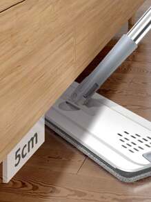 Set De Cubo Con Escurridor Y Trapeador Sin Manos Para Pisos Planos, Incluye 2 Almohadillas De Microfibra Lavables Para Uso En Húmedo Y Seco, Sistema De Limpieza De Pisos Para El Hogar Para Todo Tipo De Pisos Y Ventanas Trapeador Giratorio Auto Exprimible 360° Con 2pzs Microfibra - Blanco - Ver 4