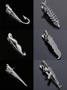 1入獨特的朋克武器形狀領帶夾，男士領帶配飾 - 銀色 - 查看 1