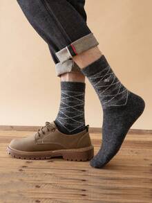 5 双男士羊毛袜，保暖袜，运动袜，中长袜，柔软男士袜子，时尚袜子，适合秋冬穿着 - 彩色 - 查看 8