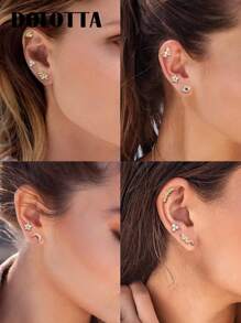 DOLOTTA DOLOTTA 1PC 20G Cartilage Earrings Stud For Women Stainless Steel Top Screw Flat Back Earrings Butterfly Moon Flower CZ Cartilage Earrings Helix Tragus Piercing Jewelry Valentines,Mom,Mother,Mother's Day,Gift