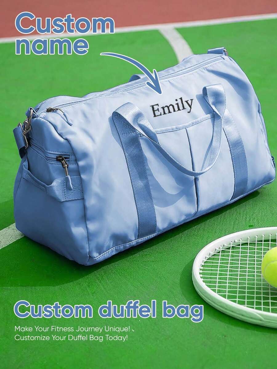 1pc Custom Name Gym Bag, Personalized Travel Bag With Name, Personalized Large Capacity Waterproof Fitness Bag, Custom Multi-Functional Portable Shoulder Bag, Custom Duffle Bag
