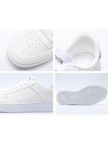 Zapatos Casual De Hombre Cómodos Ligeros Y Transpirables - Blanco y Negro - Ver 7