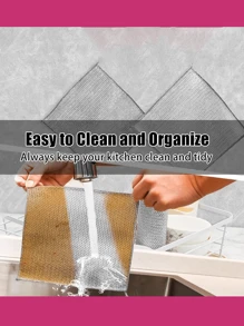 5pcs 10pcs  Single And Double-Sided Silver Dishwashing Cloth Oil-Free Household Dishwashing Cloth Kitchen Cleaning Cloth Double-Sided Silver Dishwashing Cloth