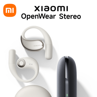 Xiaomi Openwear 立体声砂岩米色，17x12mm 椭圆形动态驱动器，10mm 声音泄漏减少驱动器，7.5 小时/38.5 小时超长电池寿命，开放式耳朵设计让您全天舒适，轻松适合不同耳型，双麦克风通话降噪