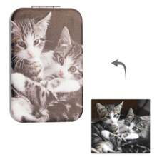 A Unique Personalized Pocket Mirror, Double-Sided Folding Handheld Mirror, Customizable Photo, Metal Frame, Desktop Decor, Cartoon Theme, Easy-To-Use Portable Makeup Mirror, Multi-Functional, Decorative, Letter Pattern, Solid Color, Exquisite And Fashionable, Retro-Modern, Colorful, Casual And Versatile, All-Match Style, Soft And Comfortable, Unique, Customizable, Personalized, An Ideal Gift For Her, Girlfriend, Boyfriend, Or Friends. - White - View 6