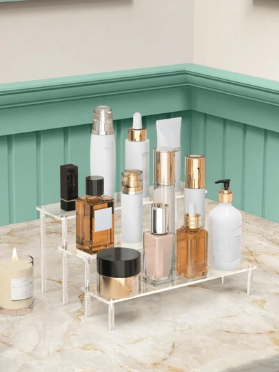 1个多用途透明展示架 - 1-5层透明收纳架，适用于存放香水、化妆品、纸杯蛋糕、手工艺品、动漫手办和盲盒 - 亚克力香水架、纸杯蛋糕架 - 非常适合展示amiibo和POP手办，也可用于展示食品和甜点、化妆品供应商商品 - 完美的圣诞节和万圣节礼物、化妆包、洗漱包、桌面收纳盒、化妆袋