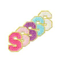 4/5/10/26pcs A-Z English Letter Chenille 2.28inch Iron On Sew On Patches Appliques For Clothes, Jackets, Hats, Books, Backpacks - Team Alphabet Self-Adhesive DIY Embroidered Fabric Stickers