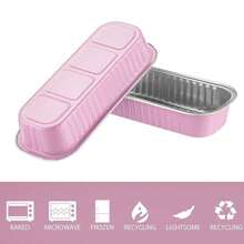 100PCS Mini Cake Pans With Lids, 6.8OZ Rectangle Disposable Foil Ramekins Loaf Mini Cake Tins Mini Aluminum Pans With Lids For Wedding Birthday Holiday Party Business, Black Gold Pink, For Christmas Party - 100Pcs - View 7
