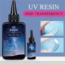 Cola macia transparente de resina UV 30g/100g. Baixo odor, anti-amarelecimento, alta definição. Adequado para fundição de resina DIY, fabricação de joias, artesãos