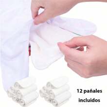Pañales Ecológicos de Tela para Bebe 6 o 12 pzas ¡Descubre la Comodidad y Sostenibilidad! Pañales Ecológicos Unitalla con Inserciones Incluidas para Bebés de 0 a 3 años