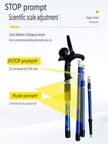 1pc Outdoor Hiking Poles Ultra-Light Retractable Folding Climbing Pole , Suitable For Outdoor Sports