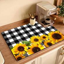 1 Tấm Lót Ly Silicon In Hình Hoa Hướng Dương, Thảm Thoát Nước, Trivet Máy Pha Cà Phê, Thảm Lau Bát Đĩa Chống Trượt, Siêu Thấm Hút Và Chống Mài Mòn, Cho Mặt Bàn, Nhà Hàng, Nhà Bếp, Trang Trí Bàn Trong Sân, Đồ Dùng Nhà Bếp Gia Đình - Nhiều màu - Xem 12