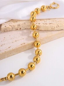 Camhanno 1 pieza de brazalete de acero inoxidable ligero y lujoso, adecuado para uso diario por mujeres - Dorado - Ver 5