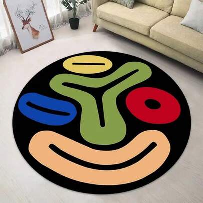 Creative Cartoon Circular Carpet Home Decor Sofa Coffee Table Carpet Soft Children's Room Children's Crawling Floor Mat
