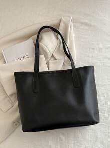 1 pezzo Borsa a tracolla nera in nylon con zip, stampa a fiocco, grande capacità, versatile, con rivetti, borsa tote alla moda con zip, borsa tote alla moda per signora