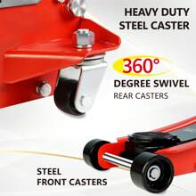 2.5 Ton Low Profile Floor Jack, Steel Racing Floor Jack With Dual Pistons Quick Lift Pump, Hydraulic Floor Jack Lifting Range 3.5"-19.5" - Đỏ - Xem 8