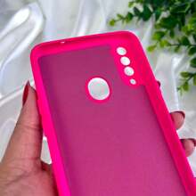 Silicone Case Cover For Samsung A20S / Case Lined Inside. (CF26) - 玫紅色 - 查看 6