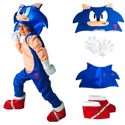 Disfraz Superhéroe Erizo Azul  Tipo Boom Cosplay Superhéroe Erizo