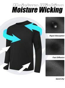 TELALEO 5pcs Long Sleeve Shirts For Men ,Tee Shirts, Workout T Shirts Casual