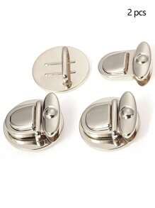 2 件银色小锁扣，用于 DIY 包袋装饰 - 銀色 - 查看 1