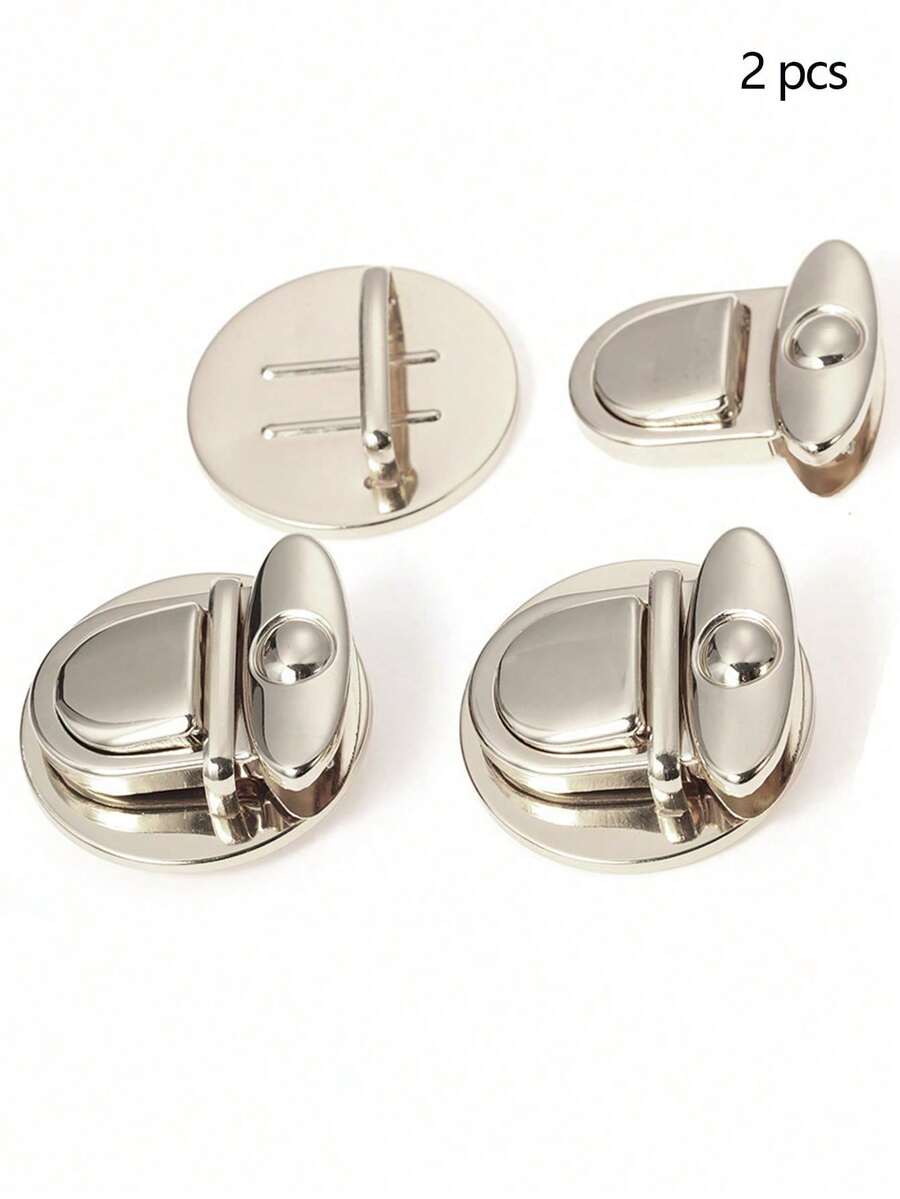 2 件银色小锁扣，用于 DIY 包袋装饰 - 銀色 - 查看 1