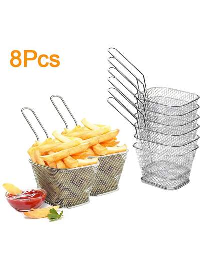 Cestas De Patatas Fritas 8 Piezas, Mini Colador De Alimentos,Adecuado para comidas familiares, fiestas, restaurantes