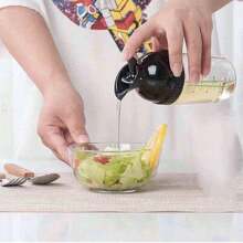 200ml Salad Dressing Bottle Container, Homemade Salad Dressing Bottle Mix, Drip, Soft Grip, - Black - View 1
