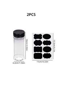 16入組塑料調味瓶和貼紙套裝現代廚房調味瓶和貼紙套裝