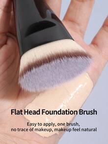 MAANGE 2pcs Soft Makeup Brush Set, Protable Smudge Cosmetic Brush Makeup Brush With Foundation Brush Blush Brush Loose Powder Brush Eye Shadow Brush Contour Brush Highlighter Brush Makeup Tools Gift For Women & Girl Travel Makeup Brush﻿ - 黑色 - 查看 5