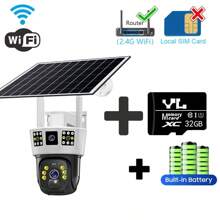 SWVW 3-Screen Dual Lens V380 Pro 12MP 6K PTZ Wifi Solar Powered CCTV Security Camera Outdoor Waterproof Solar Camera,2.4GWIFIOutdoor And Indoor Security Home Cameras, Wireless WIFI Cameras, IP Cameras, PTZ Cameras, Ring Camera - White - View 14
