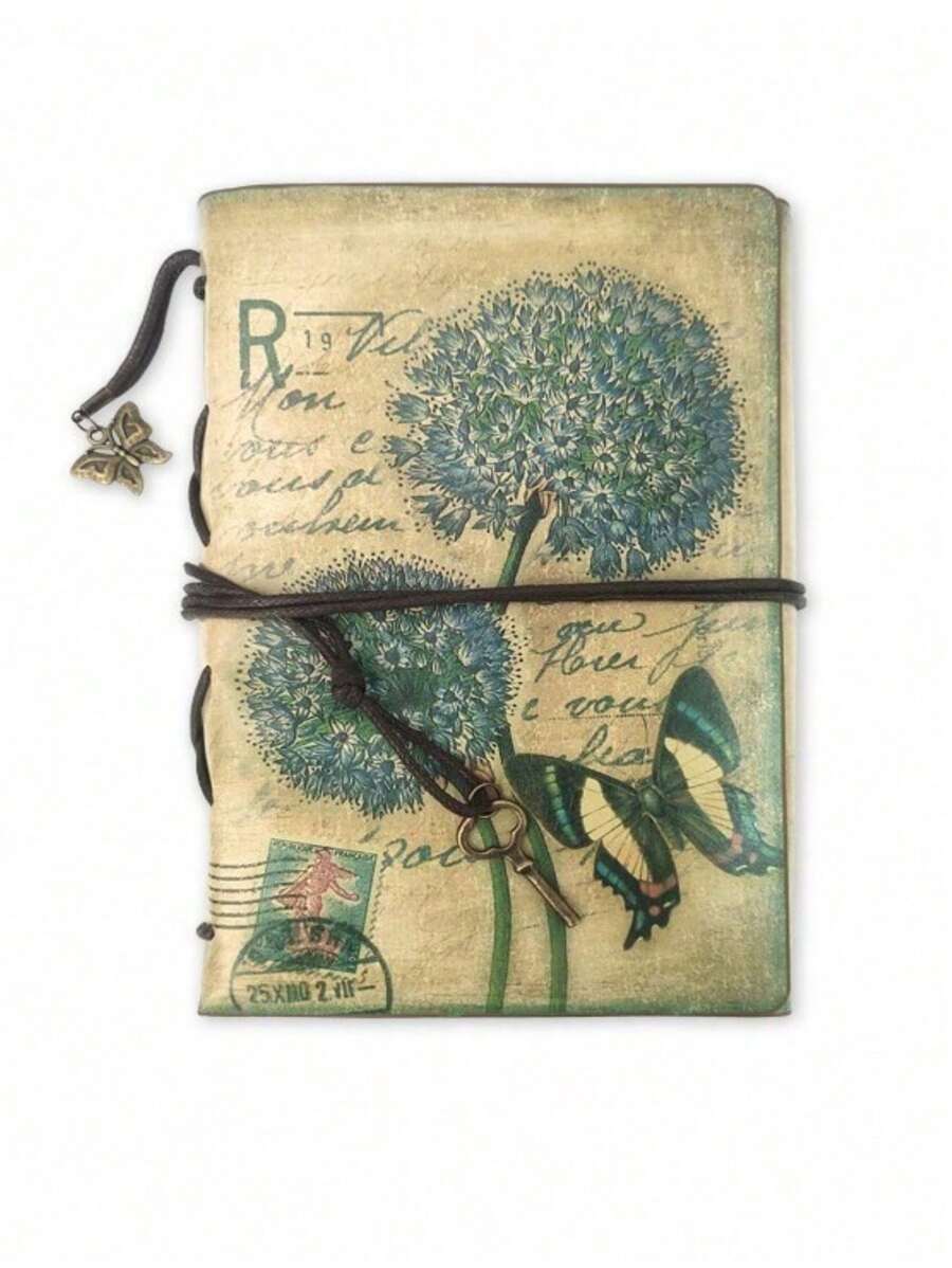 日记本 - 1 件 A6 笔记本 - 180 页牛皮纸，精致复古风格，优质皮革，PU 记事本 - 可拆卸活页 - 2 个口袋 - 适合女孩、男孩、作为礼物、学习计划、日常笔记、旅行日记 - 多功能笔记本 7.3 * 5.1 英寸/手册 - 非常复古和特别的日记本 - 活页夹