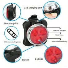 2/4/6/8pcs Bike Light Front & Rear TailLamp Bright Bike Light For Night Riding Bicycle Light High USB Rechargeable Bicycle Headlight Set Bike Headlight For Adult Mountain Bike - 2 pcs - View 9